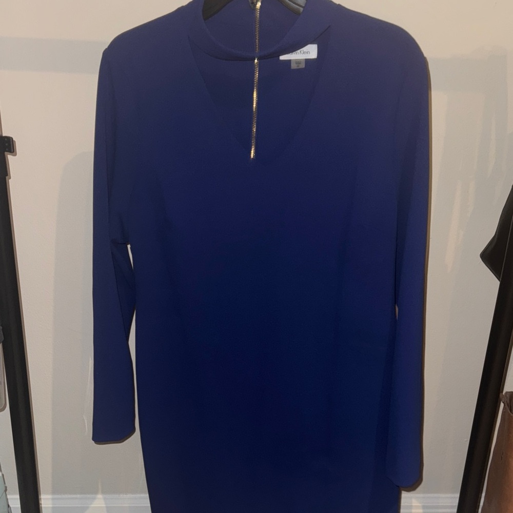 Calvin Klein Royal Blue Long Sleeve Dress